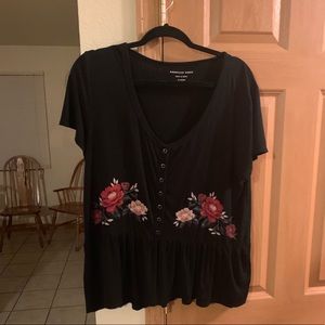 American Eagle Embroidered Top